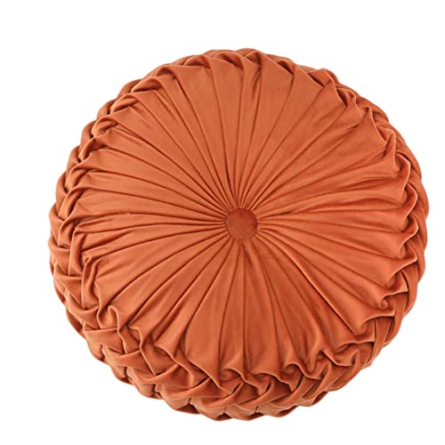 Baiyuruodie Round Velvet Pillow, Sofa Bed Bedroom Decorative Throw Pillow (38cm, Orange) - color: Orange, size: 1 Count (Pack of 1)