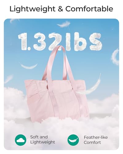 BAGSMART Gym Tote Bag for Women, 24L/28L Travel Tote Yoga Mat Bag - color: Baby Pink, size: Medium