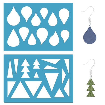 GORGECRAFT 5.1"x3.5" 2Pcs Earring Teardrops Jewelry Stencils Cutouts Stencil Arylic Triangles Geometric Reusable Drawing Template for Women Earrings Bracelets Making Cabochons DIY Ruler Art Tool - style: Teardrop
