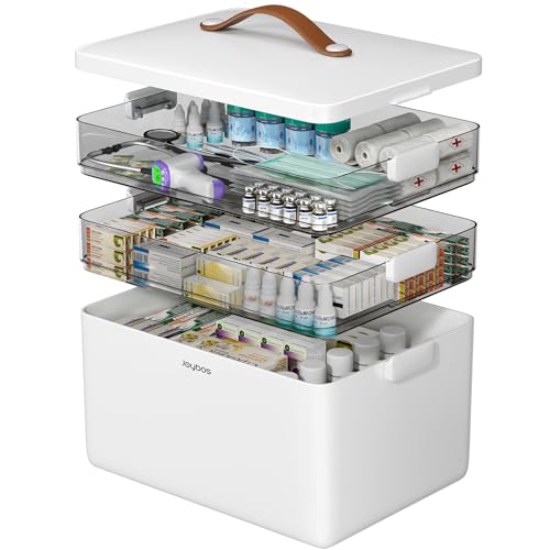 CTIME 3-Tier Medicine Organizer - Portable Medicine Cabinet with Handle | Multipurpose Medical Box, Pill Organizer, Empty First Aid Kit for Home - size: Regular 3-Tier
