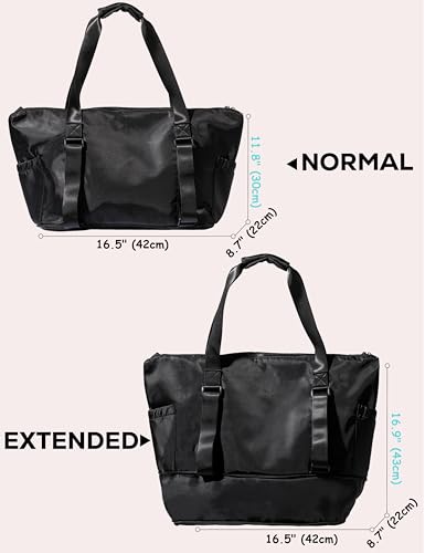 Yoga Mat Carrier: Extendable, Built-In Mat Straps & Laptop Pocket. Carry All Yoga Gym Work Accessories. Large Yoga Gym Tote Bag for Women & Men - color: Black