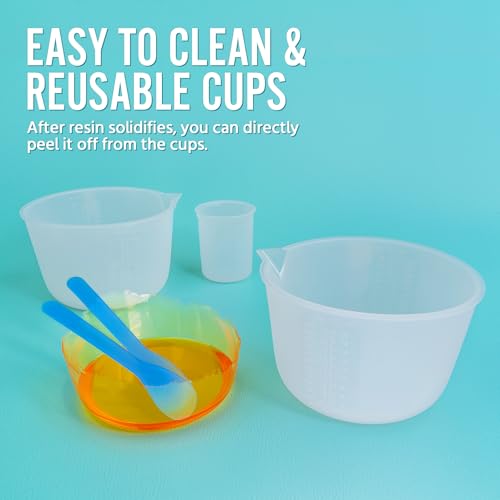 Silicone Resin Mixing Measuring Bowls 2Pcs 600ml/20oz for Resin Supplies, Thickened Reusable Silicone Bowl Cups for Epoxy Mixing, with Stir Sticks, Jewelry Making - size: 2*600ml (Transparent Marks)
