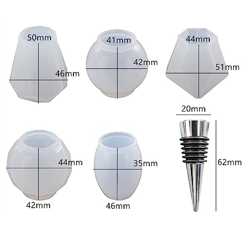 10 Pack Wine Stopper Resin Casting Mold Accessories - 5 Molds + 5 Accessories for Soap Making, Candle Making, Resin Making - color: wine-stopper-10-pack