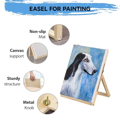 Inburit Art Acrylic Paint Set for Adults & Kids with Canvas Easel | Deluxe Art Supplies Kit with 18 Vibrant 22ml Acrylic Paint Tubes, 6 Canvas Boards, 8 Brushes, Portable Desktop Wood Easel - color: 36PCS+18Colors/22ml