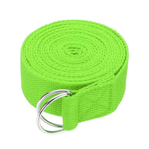Yoga Strap for Stretching, Athletic Stretch Band with Adjustable Metal D Ring Buckle Yoga Bands - color: Green, size: 10.5ft