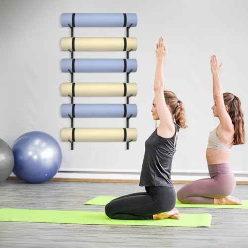 6 Tier Yoga Mat Rack,Yoga Mat Holder Wall Mount