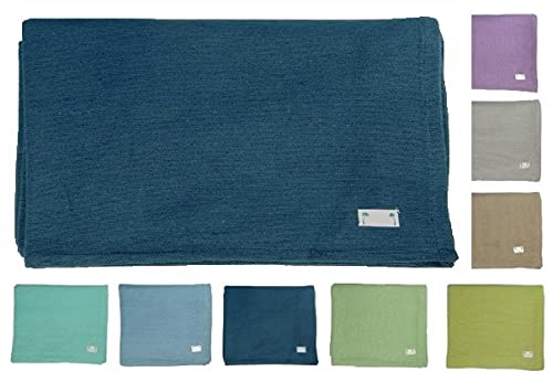 Kakaos Deluxe Cotton Yoga Blanket Without Tassels (Navy) - color: Navy