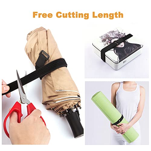 16Ft x 1In Adjustable Cable Straps with 25 Buckles, Free Cut Length, Black Reusable Fastening Cable Ties, Hook and Loop Securing Strap for Cable Tidy, Wire Management, Cord Organiser, Black - color: Black, size: 16Ft x 1In