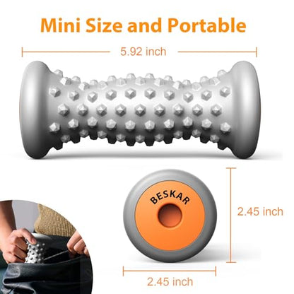 BESKAR Foot Massager Roller for Plantar Fasciitis Relief - color: Grey