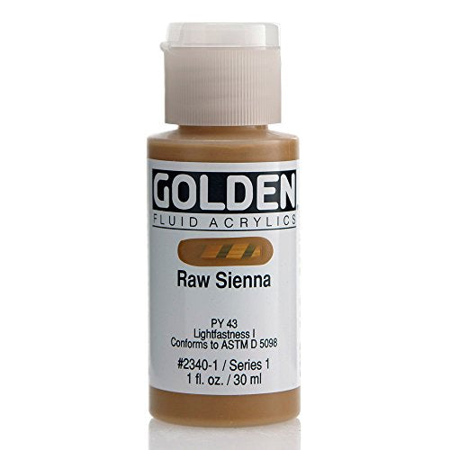 Golden Fluid Acrylic, 1 ounce bottle, Raw Sienna (2340-1)