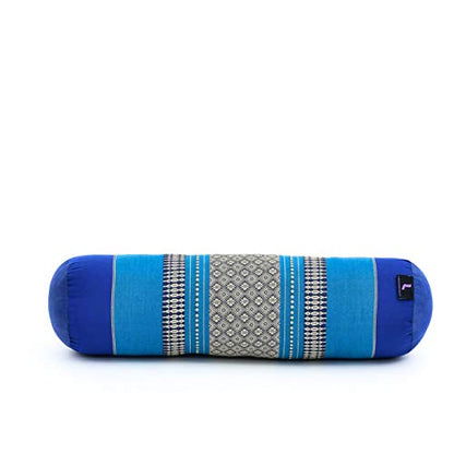 Leewadee Small Yoga Bolster – Shape-Retaining Cervical Neck Roll, Tube Pillow for Comfortable Reading, Kapok Filling, 22 x 6 x 6 inches - color: Sf28 - Blue