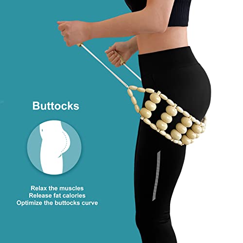 Wood Therapy Massage Tools, Wooden Back Massager Roller Rope - style: Back Massager