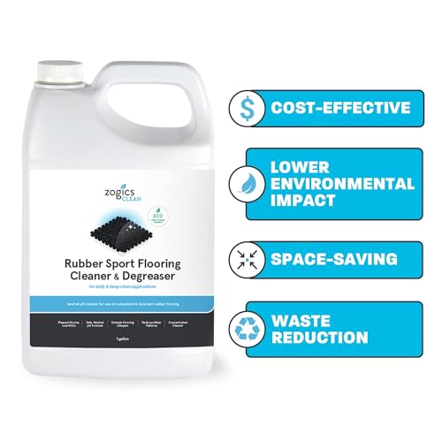 Zogics Rubber Flooring Cleaner and Degreaser, 4 Gallon Case | Nontoxic, Biodegradable, Neutral pH, For rubber floors and mats - style: 4 Gallons