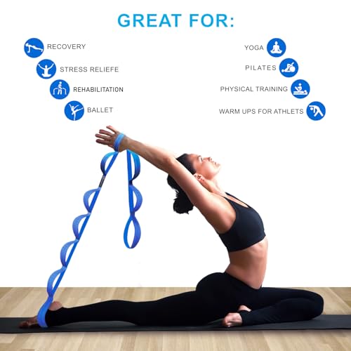 A AZURELIFE Flat Resistance Band Set (3 Pieces Total) Exercise Bands and Premium Durable Stretch Strap with Loops