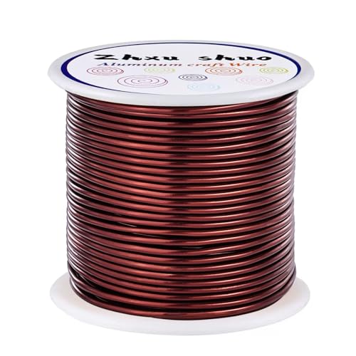 12 Gauge(2mm) Aluminum Wire 35 Yards Anodized Metal Wire for Bonsai Armature Crafting Sculpting Jewelry Craft Making Beading Floral (Brown, 12 Gauge) - color: Brown