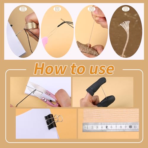 Book Binding Kits Bookbinding Kit Book Binding Materials Bone Folder Tool | 33 Pcs Paper Folding Tool Book Binding Supplies with Sewing Needle Waxed Thread Steel Ruler Awl for Bookbinding - color: 33 Pcs Style B