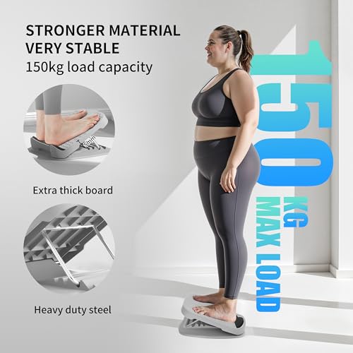 PROIRON Slant Board, Adjustable Calf Stretch Board, Thick Heel Pad for Comfort Stretching, Calf Stretcher Incline Board, Anti Slip Surface & Base for Safe Exercise, Ankle Heel Mobility, 10"x10" - color: Gray