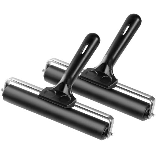 VViViD Brayer Rubber Rollers for Lino Printing, Block Printing and Ink Rolling, 2-Pack (5.8”) - size: 5.8" (2 pack)