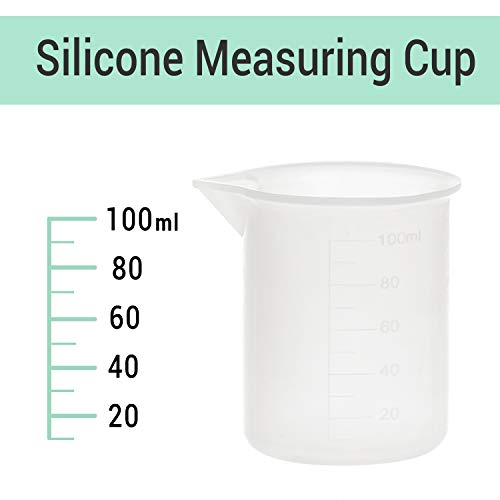 100ml Resin Measuring Cups, 9PCS 3 oz Graduated Silicone Resin Mixing Cups, Reusable Stir and Pour Tools for Epoxy Resin, Jewelry Casting Moulds, Acrylic Paint Pouring, Cup Making - size: Small-100ml*9