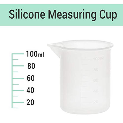 100ml Resin Measuring Cups, 9PCS 3 oz Graduated Silicone Resin Mixing Cups, Reusable Stir and Pour Tools for Epoxy Resin, Jewelry Casting Moulds, Acrylic Paint Pouring, Cup Making - size: Small-100ml*9