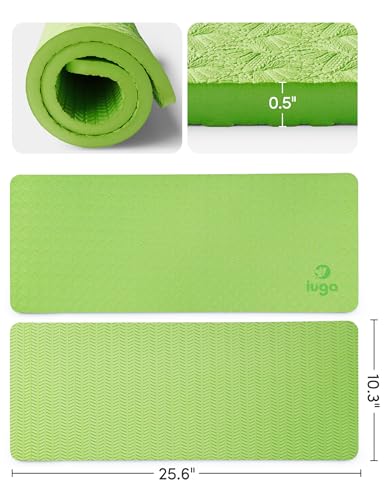 IUGA Yoga Knee Pads Cushion Non-Slip Knee Mat for Elbows Wrist Pain in Yoga Planks Floor Exercises Portable Extra-thick Cushioning - color: Green