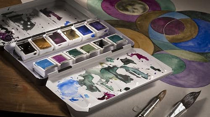 Rembrandt Watercolour Metal Granulating Set of 12 x Half Pans