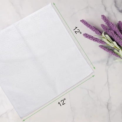 UNIMADE Washcloths 20 Pack Face Towels (12" x 12"), Highly Soft Wash Cloths | Hand Towels, Fast Drying Multi-Purpose Microfiber Cleansing Cloths for Bathroom, Hotel, Spa, and Salon White - color: White, size: 20Pack