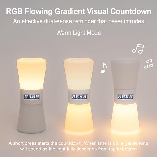 RGB Rechargeable Digital Hourglass, LED Visual Timers, 1-99 Mins - color: Multicolor