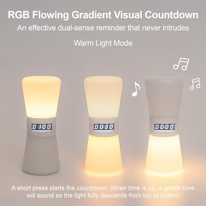 RGB Rechargeable Digital Hourglass, LED Visual Timers, 1-99 Mins - color: Multicolor