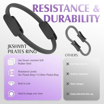 JKSHMYT Pilates Ring, 14.5 inch Magic Circle Pilates Equipment - color: Black