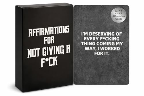 Isaac Liev Affirmations for Not Giving a F*ck - 50 Bold Daily Motivational Cards for Confidence, Boundaries & Unapologetic Self-Love - Adult Sweary Quotes - Baddass Deck of Card & Notes - style: Not Giving a F Affirmation