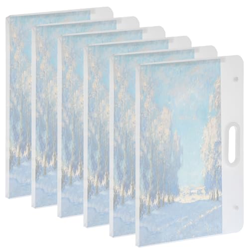 6 Pack Art Portfolio Folder 17.3"x13.2", A3 Size Plastic Portfolio for Artwork with Handle, Waterproof Art Storage Case for Posters, Drawings, Bulletin Boards
