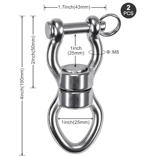 SELEWARE Heavy Duty Bearing Swing Swivel, 360° Rotation Hanging Accessory - color: Swivel - Style D Only, 2 Pack