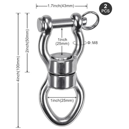 SELEWARE Heavy Duty Bearing Swing Swivel, 360° Rotation Hanging Accessory - color: Swivel - Style D Only, 2 Pack