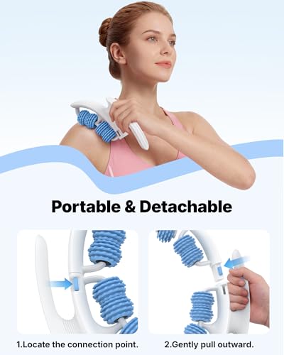 MERACH Cellulite Massage Tool with Push Pull Roller, Lymphatic Drainage Massager, Leg Massager with Detachable Handles, Exercise Equipment for Thighs & Legs & Buttocks, Gift for Women - color: Blue