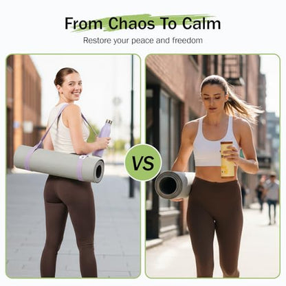 Slim Panda Yoga Mat Straps for Carrying, Adjustable Yoga Mat Carrier Sling Fits All Mats(Mat Not Included) - color: Lavender, size: 72 inches