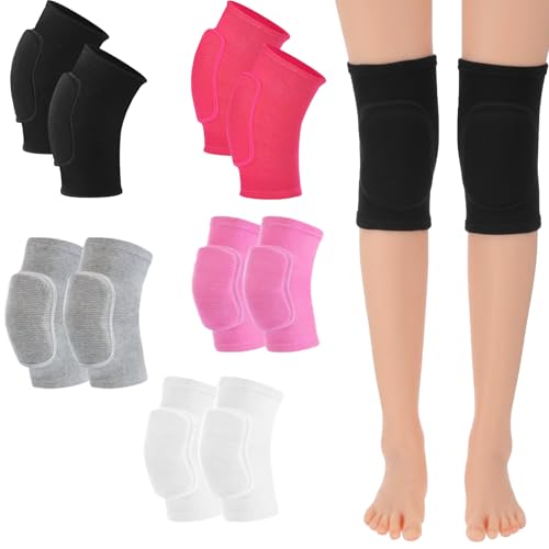 5 Pairs Dance Knee Pads for Women, Non‑Slip Protective Knee Pads, Breathable EVA Cushion Knee Sleeves for Yoga, Volleyball, Cheerleading, Pole Dance, Floor Dance（suitable for 45-60 kg people ）