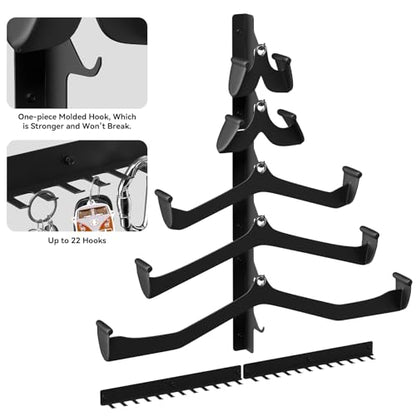 LAT Pull Down Bar Storage Rack Wall Mount, Home Gym Organization - color: Black 1Pack