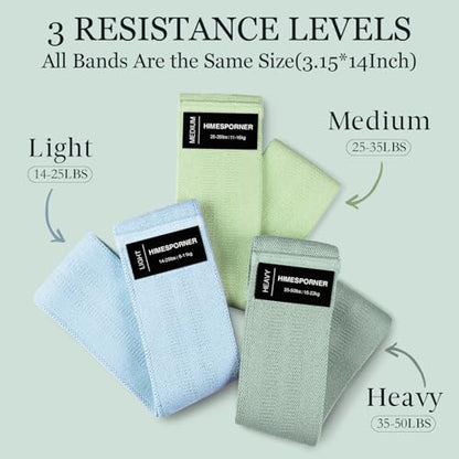 HIMESPORNER Wide Fabric Resistance Bands for Working Out 3 Level - color: Z.Blue and Gray