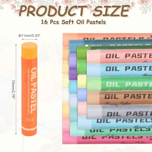 MECCANIXITY Soft Oil Pastels, Oil Pastel Crayons Vibrant Color Blendable Art Supplies for Painting Drawing Blending Painting Artists Beginners Professional(Orange, Pack of 16) - color: Orange