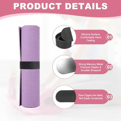 Yoga Mat Strap Slap Band, One Snap Yoga Mat Slap Band for Keep Mats Tightly Rolled Exercise Mat Sling Holder - color: Black