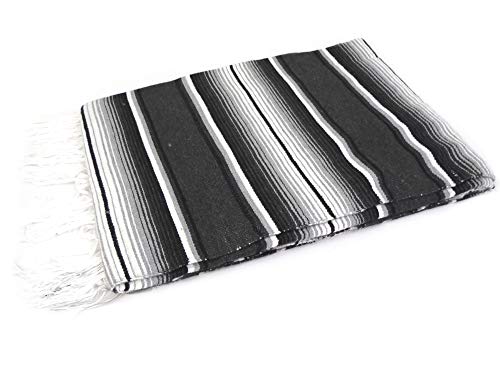 Leos Imports Mexican Sarape Saltillo Blanket XL - 80" x 60" (Grey Solid) - color: Grey Solid