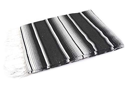 Leos Imports Mexican Sarape Saltillo Blanket XL - 80" x 60" (Grey Solid) - color: Grey Solid