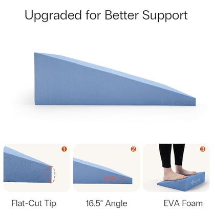 StrongTek Yoga Wedge Blocks, XL Foam, 16.5°, 13 x 12.75 x 3.75 in, 2-Pack