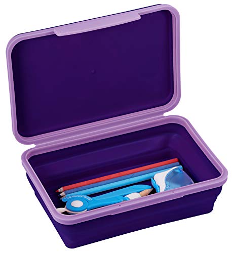 It's Academic Flexi Storage Box, Folding, Collapsible and Adjustable for Pencils, Supplies, and More, Purple (23135) - color: Purple, size: 1 Count (Pack of 1)