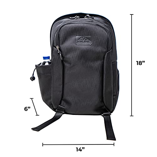 Mount Adams Yoga Mat Mid-Size Backpack for Gym Accessories, Black Ripple