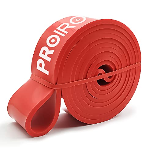 PROIRON Resistance Bands Pull Up Bands Comfortable Exercise Bands Anti-Slip Workout Bands for Pull up Dip Squat Gym Workout Physical Therapy Stretch Bands for Men & Women,Length 81.89in - color: #4 Red 50-125LBS, size: Standard