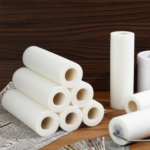 Nuenen 10 Pcs 9 Inch Foam Paint Roller, High Density Foam Paint Roller Covers Wall Paint Roller for Painting Doors Houses Cabinets Ceilings Furniture Smooth Even Finishes Flat Surfaces, White