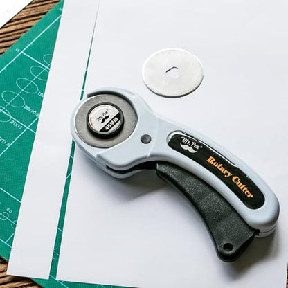 Mr. Pen- 45mm Rotary Cutter with 1 Extra Blade, Ergonomic Handle | Rotary Cutter for Fabric - color: Light Blue