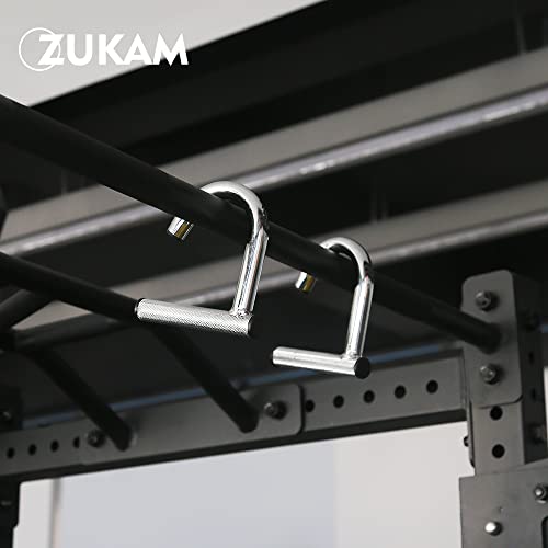 Metal Resistance Band Handles Pull Up Handle with Grip Tapes, Heavy Duty Industrial Grade Steel Knurled Surface Handles for Elastic Band Workouts (Chrome)